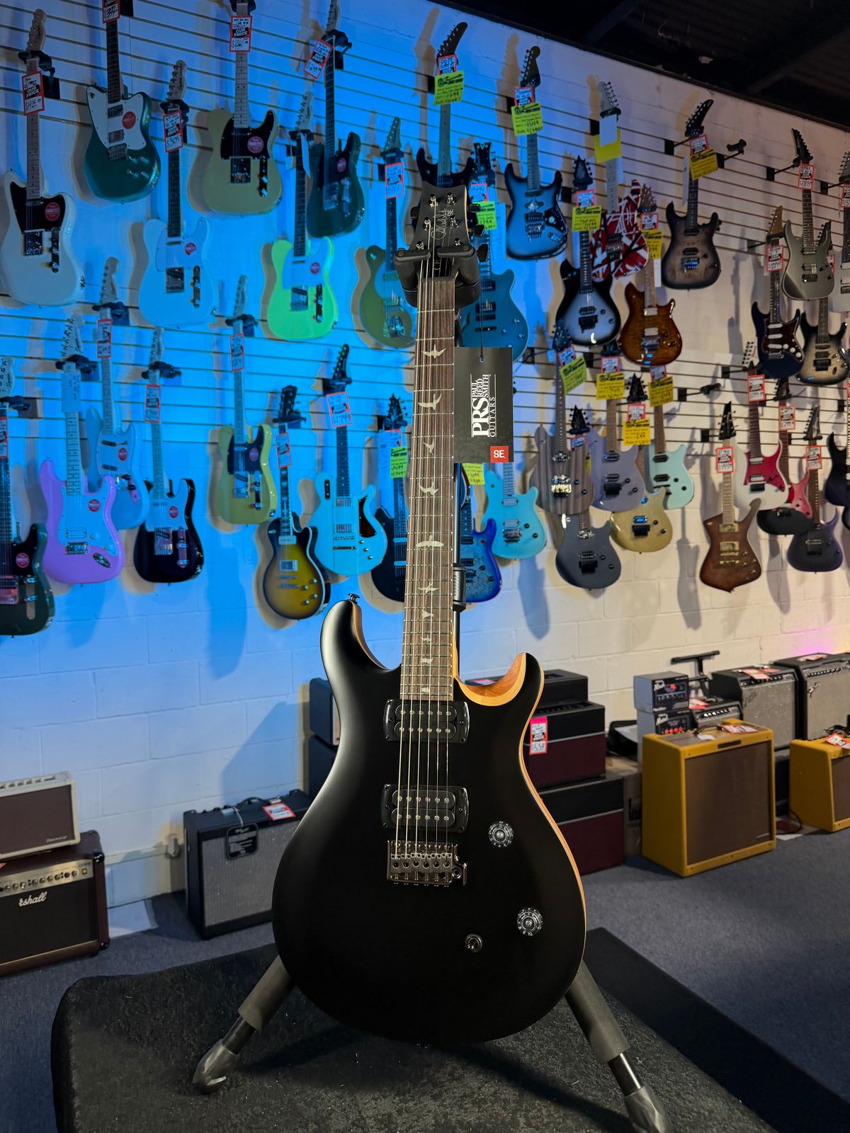 PRS SE CE 24 Satin - Flat Black Top, C&M Exclusive - Black