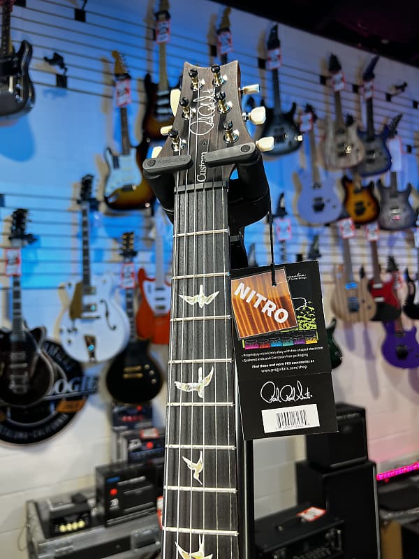 New 2024 PRS Custom 24 – Custom Color – Faded Charcoal Smokewrap Burst/Natural back w PRS Case, Ath Dlr Get Plekd 101