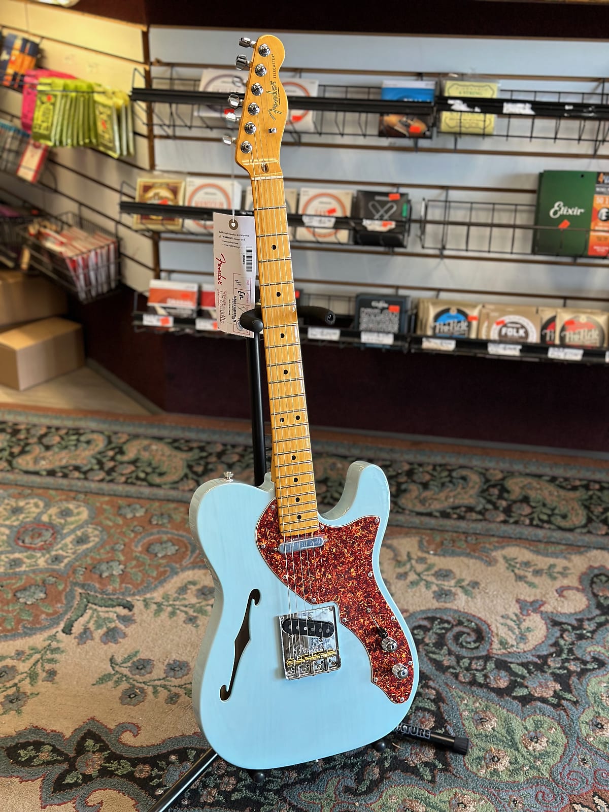 American Professional II Telecaster Thinline LTD - Transparent Daphne Blue #046
