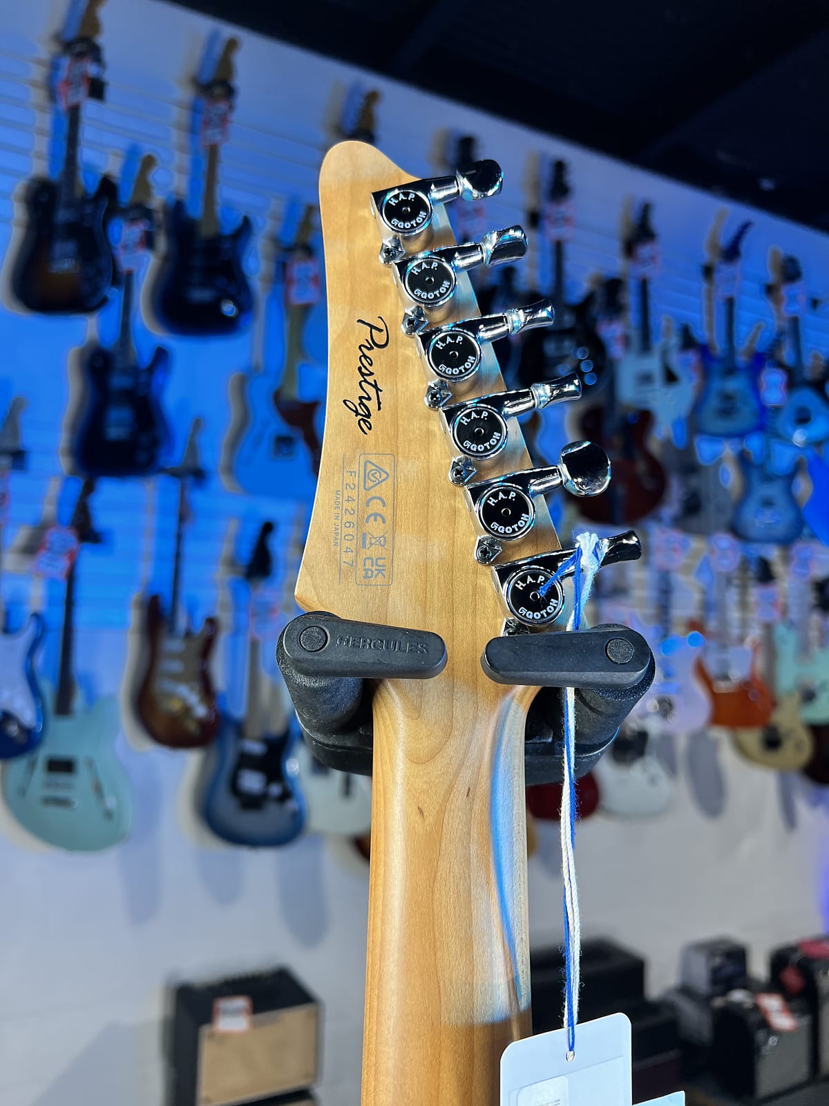 Ibanez Prestige AZ2203N Electric Guitar - Dark Tide Blue Flat with Ibanez Case, Get Plek'd! 047