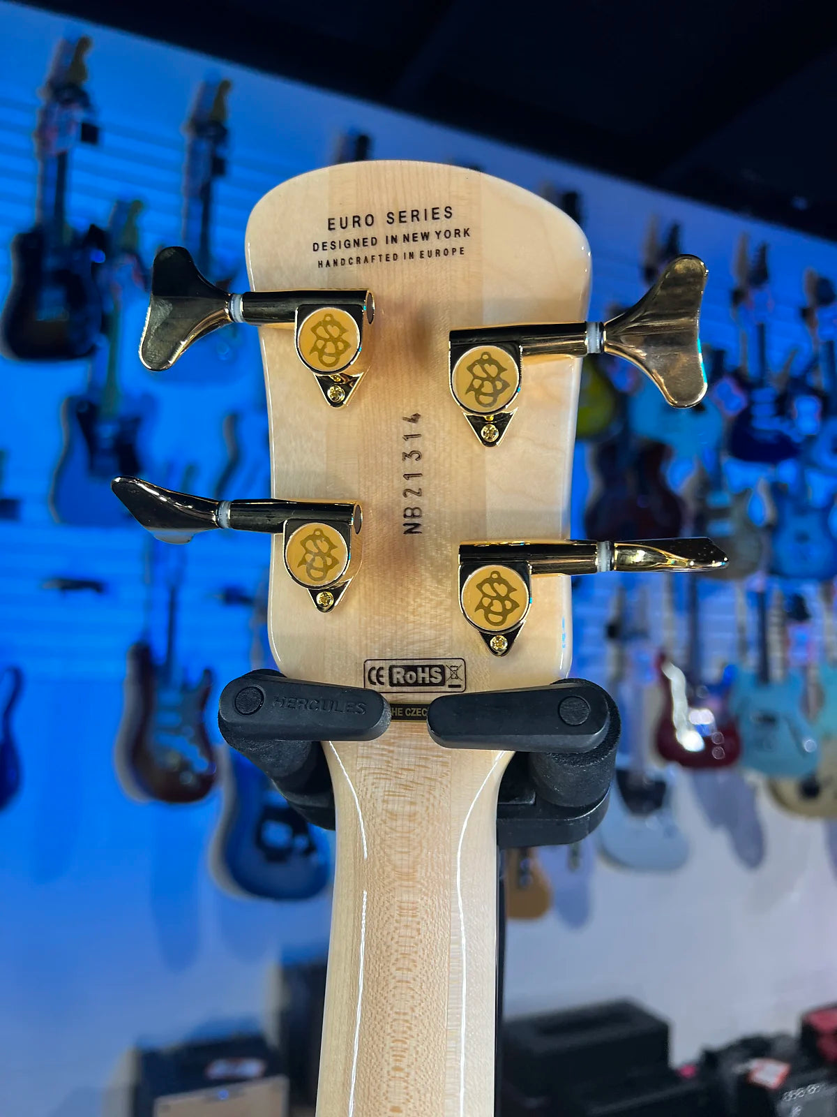Spector Euro 4 LX Left Handed Bass Guitar - Poplar Burl Natural Gloss, Lefty, w Spector Bag, Get Plek'd Free! 314