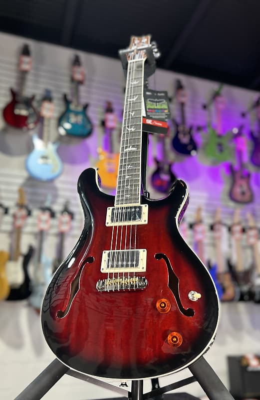 PRS SE Hollowbody Standard Electric Guitar - Fire Red Burst *FREE PLEK WITH PURCHASE* 765