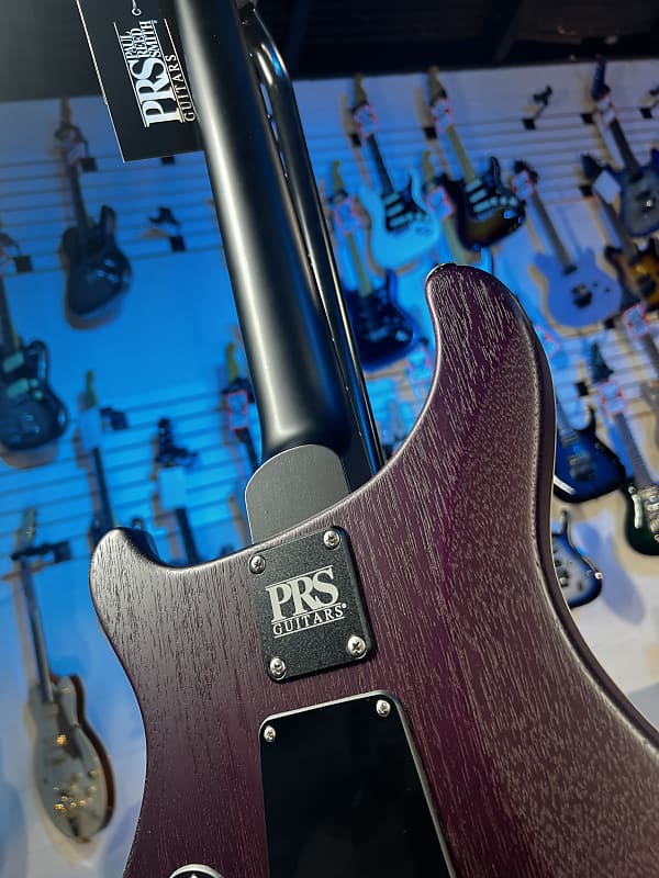 PRS CE 24 Semi-Hollow Electric Guitar - Satin Faded Gray Black Purple Burst w/ Purple Back, Ebony, 57/08 251 GET PLEK'D!