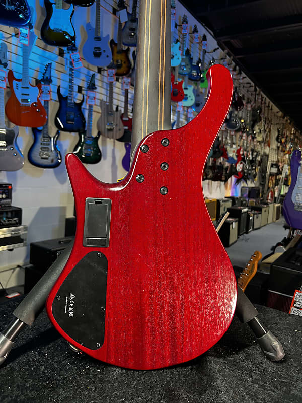 Ibanez EHB Ergonomic Headless 5-string Bass Guitar - Stained Wine Red Low Gloss GET PLEK'D! 911
