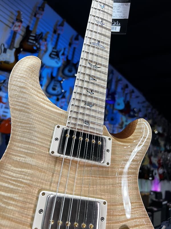 PRS Wood Library Custom 24 Fatback 2024 - Natural - Flame 10 Top Flame Maple Neck, Paisley Case! 740