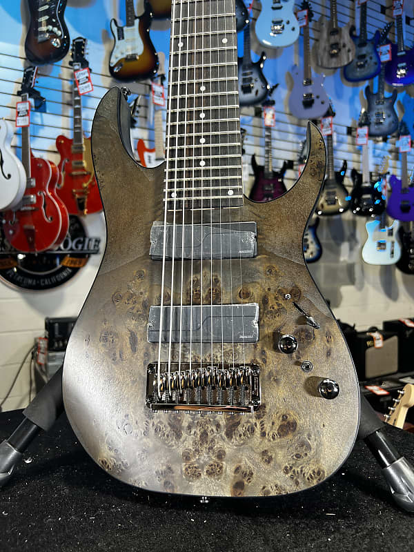 Ibanez Axe Design Lab RG9PB 9-string Electric Guitar - Transparent Gray Flat Auth Dealer Free Shipping! 802 GET PLEK’D!