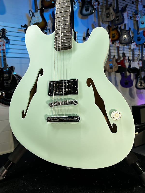 Fender Tom DeLonge Starcaster Semi-hollowbody Electric Guitar - Satin Surf Green GET PLEK'D! 467