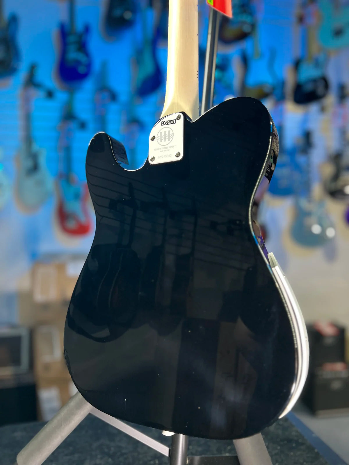 Fender Jack White Triplecaster Signature Telecaster Electric Guitar - Black w Case, 642