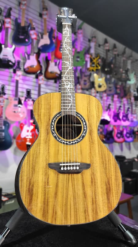 Luna Vineyard Koa Bevel Folk Acoustic-electric Guitar - Gloss Natural Auth Dealer *FREE PLEK WITH PURCHASE* 212