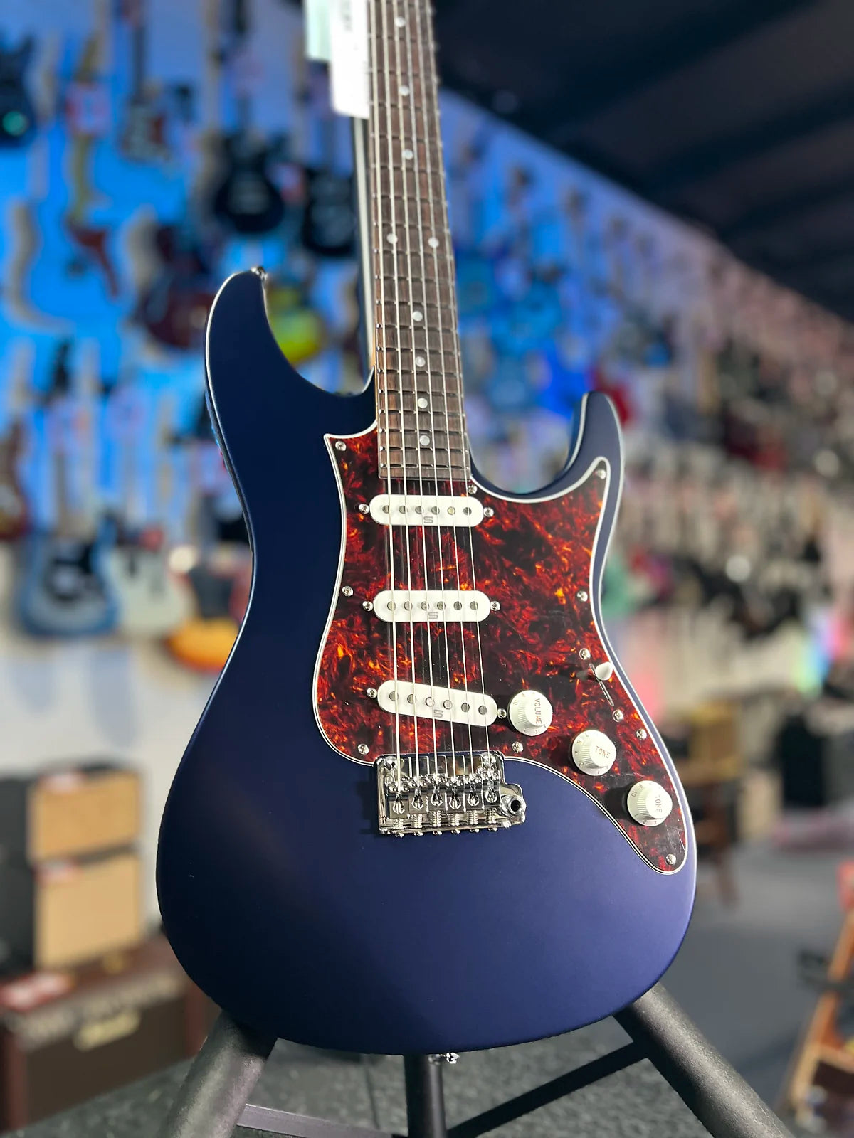 Ibanez Prestige AZ2203N Electric Guitar - Dark Tide Blue Flat with Ibanez Case, Get Plek'd! 047