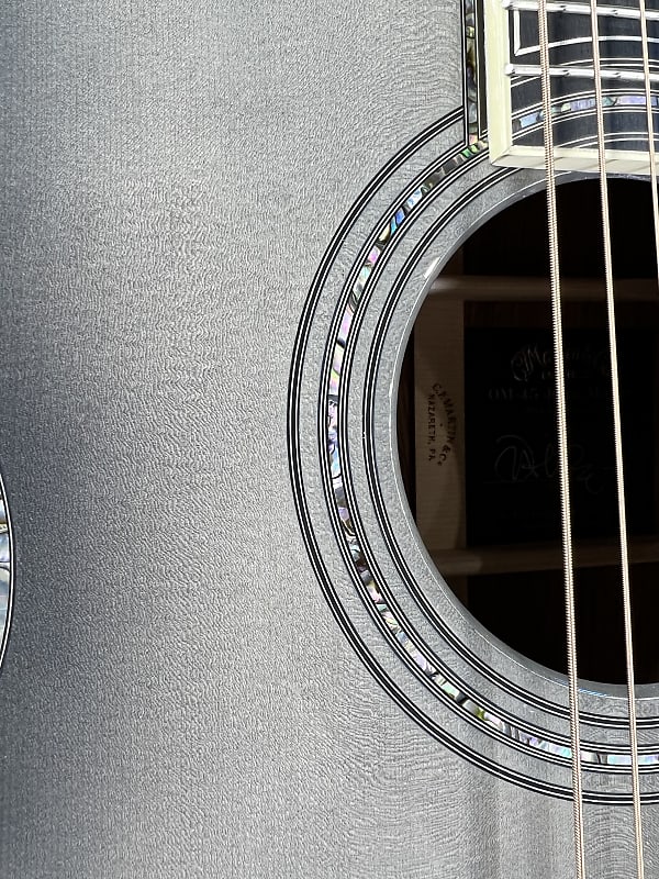 Martin OM-45 John Mayer Platinum Anniversary Acoustic Guitar - Platinum Gray Burst Top with Platinum Gray Toner Back & Sides, Martin Case, Limited Edition, 294