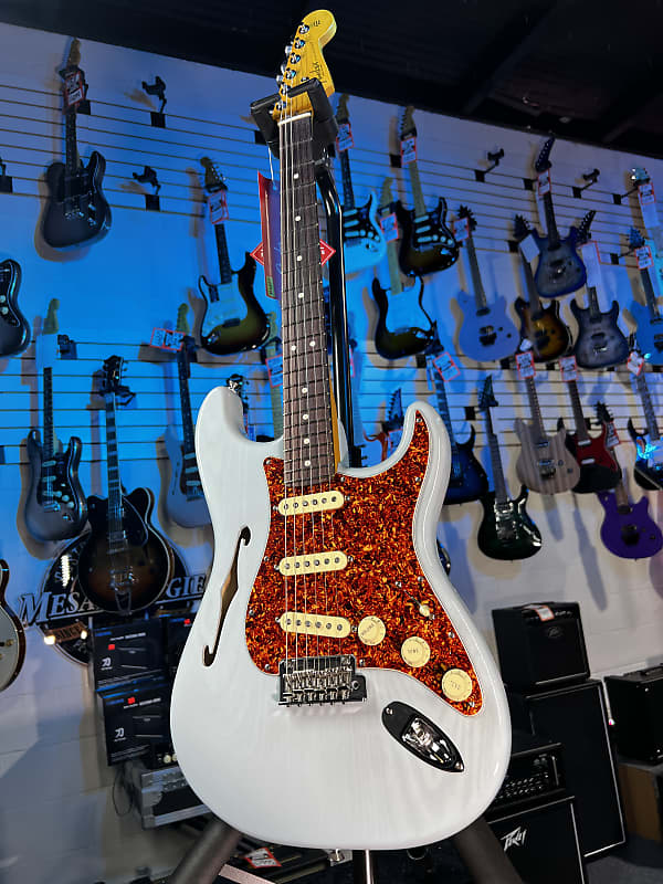 Fender American Professional II Thinline Stratocaster Transparent Daphne Blue Auth Deal Free Ship! 479 GET PLEK’D!