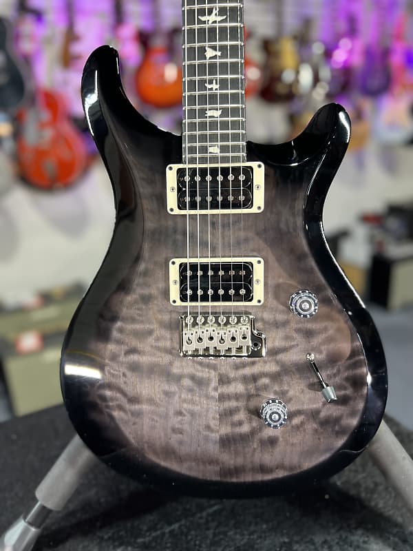 PRS S2 Custom 24 Quilt Top w/ Ebony Board, Faded Grey Black Burst, *FREE PLEK WITH PURCHASE* 305