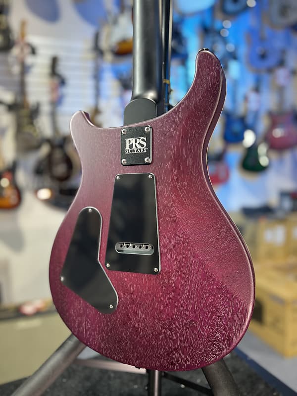 PRS CE 24 Semi-Hollow Electric Guitar - Satin Faded Gray Black Purple Burst w/ Purple Back, Ebony, 57/08 443 GET PLEK'D!