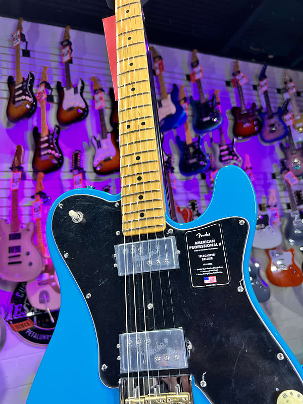 Fender American Professional II Telecaster Deluxe Miami Blue with Maple Fingerboard Auth Deal Free Ship! 730 *FREE PLEK WITH PURCHASE*