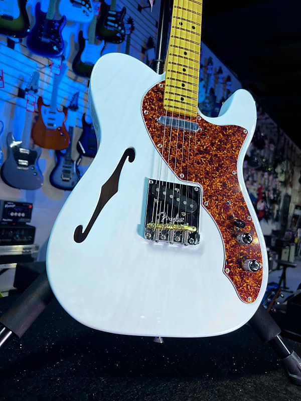 Fender American Professional II Telecaster Thinline Transparent Daphne Blue Maple Fingerboard GET PLEK'D! 130