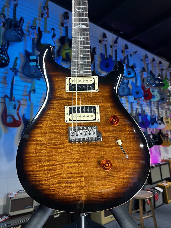 PRS SE Custom 24 Electric Guitar - Black Gold Sunburst GET PLEK'D! 033