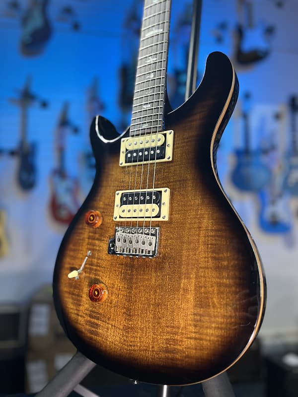 Paul Reed Smith PRS SE Custom 24 Fret Lefty Black Gold Burst Guitar Auth Deal Free Ship! 956