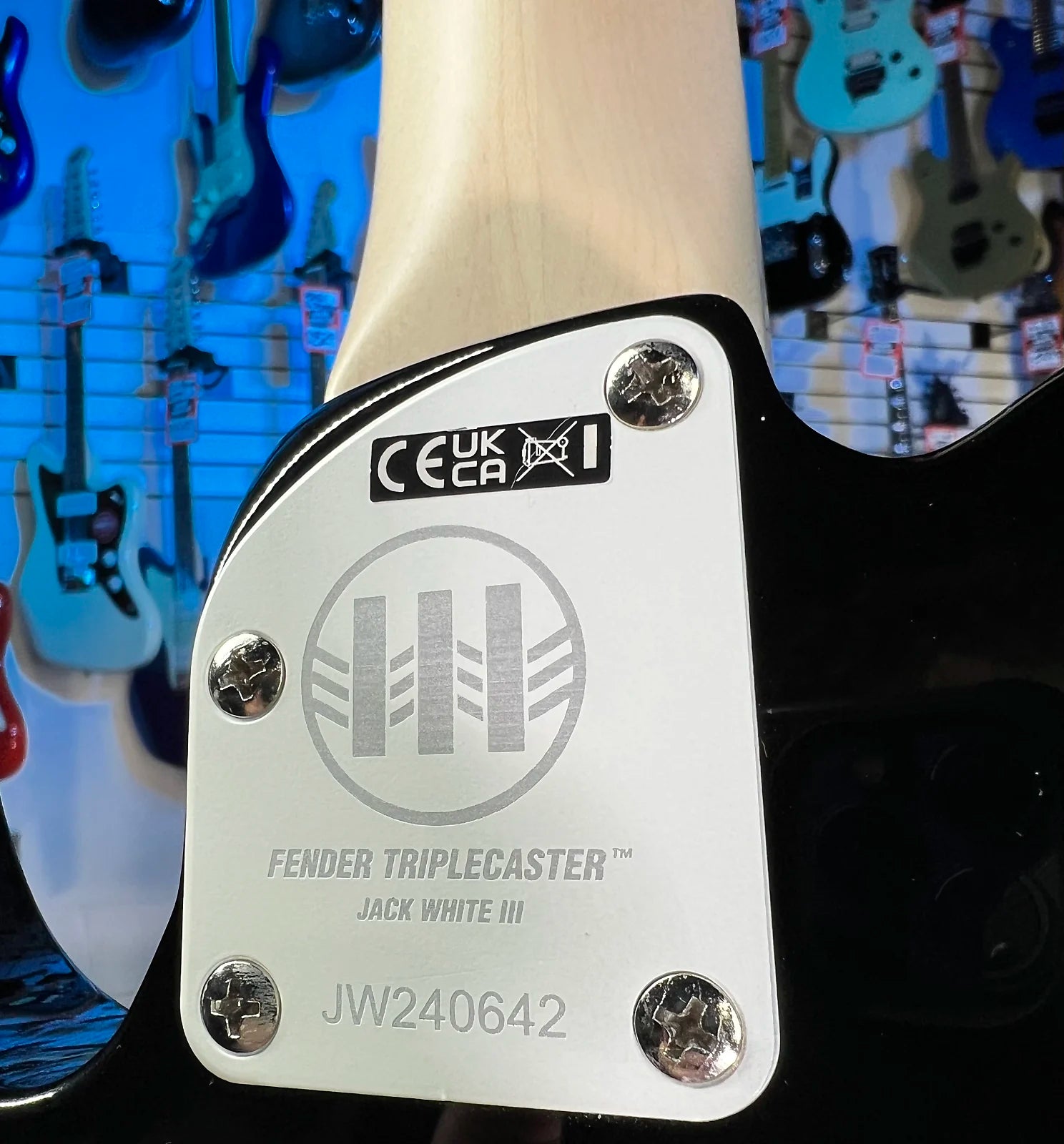 Fender Jack White Triplecaster Signature Telecaster Electric Guitar - Black w Case, 642