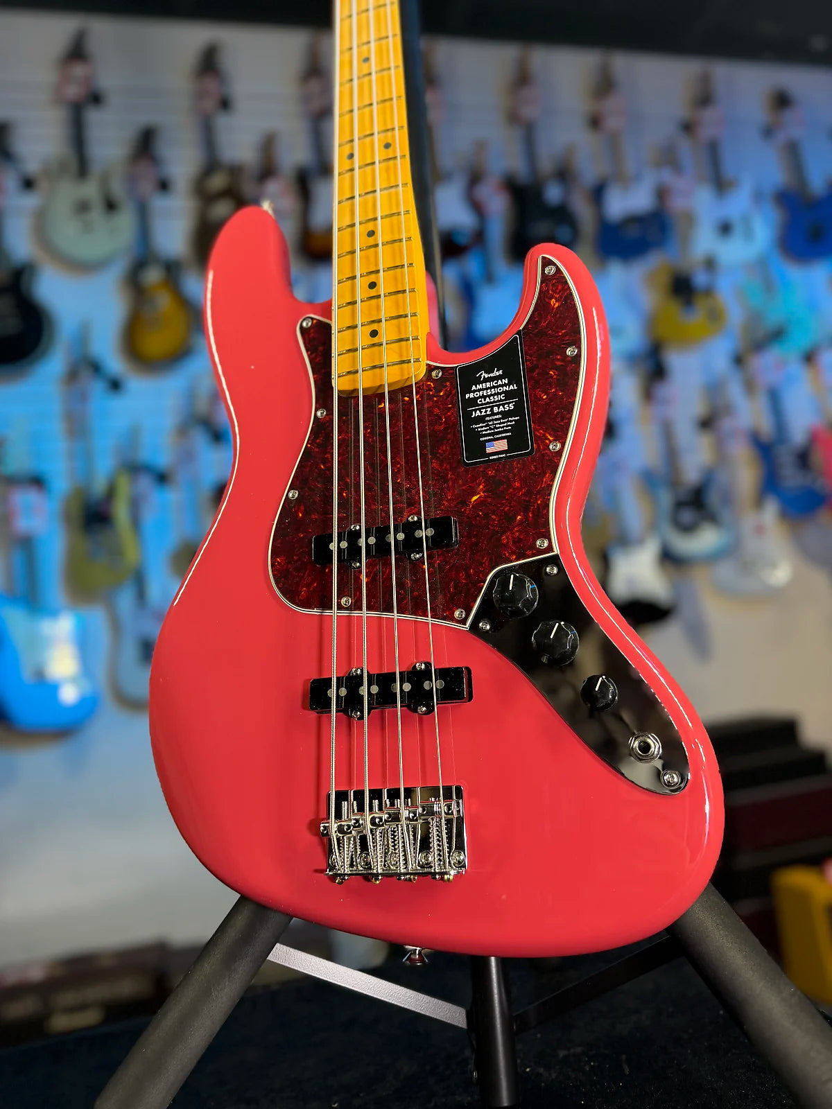 Fender American Professional Classic Jazz Bass - Faded Dakota Red Maple Fingerboard GET PLEK'D! 036