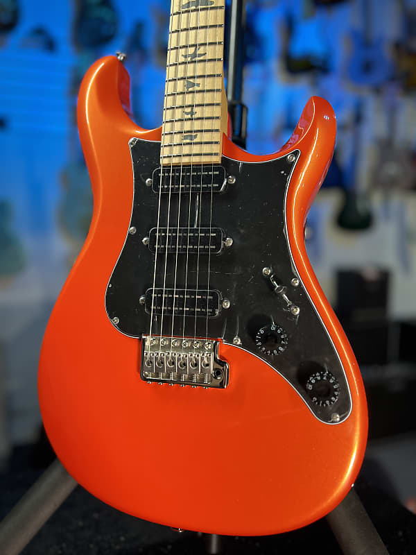 PRS SE NF 3 Electric Guitar - Metallic Orange with Maple Fingerboard, Signature Dealer, Get Plekd! 557
