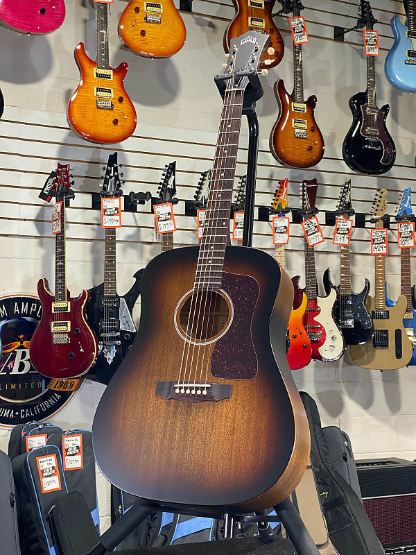 Guild USA D-20 Mahogany Dreadnought Acoustic Vintage Sunburst | OHSC + *FREE PLEK WITH PURCHASE*, PLEK Avail 306