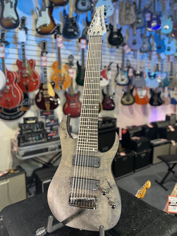 Ibanez Axe Design Lab RG9PB 9-string Electric Guitar - Transparent Gray Flat 676 Auth Dealer, Free Ship