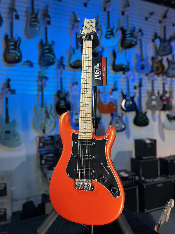 PRS SE NF 3 Electric Guitar - Metallic Orange with Maple Fingerboard, Signature Dealer, Get Plekd! 557