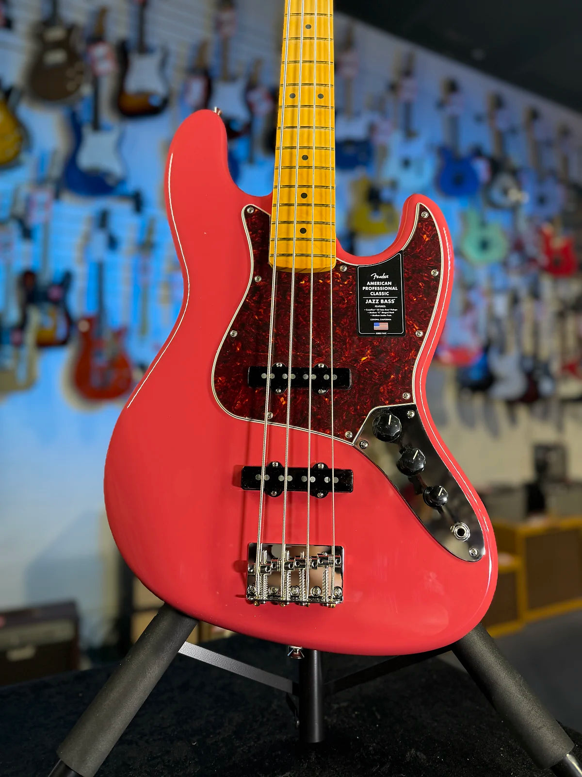 Fender American Professional Classic Jazz Bass - Faded Dakota Red Maple Fingerboard GET PLEK'D! 036
