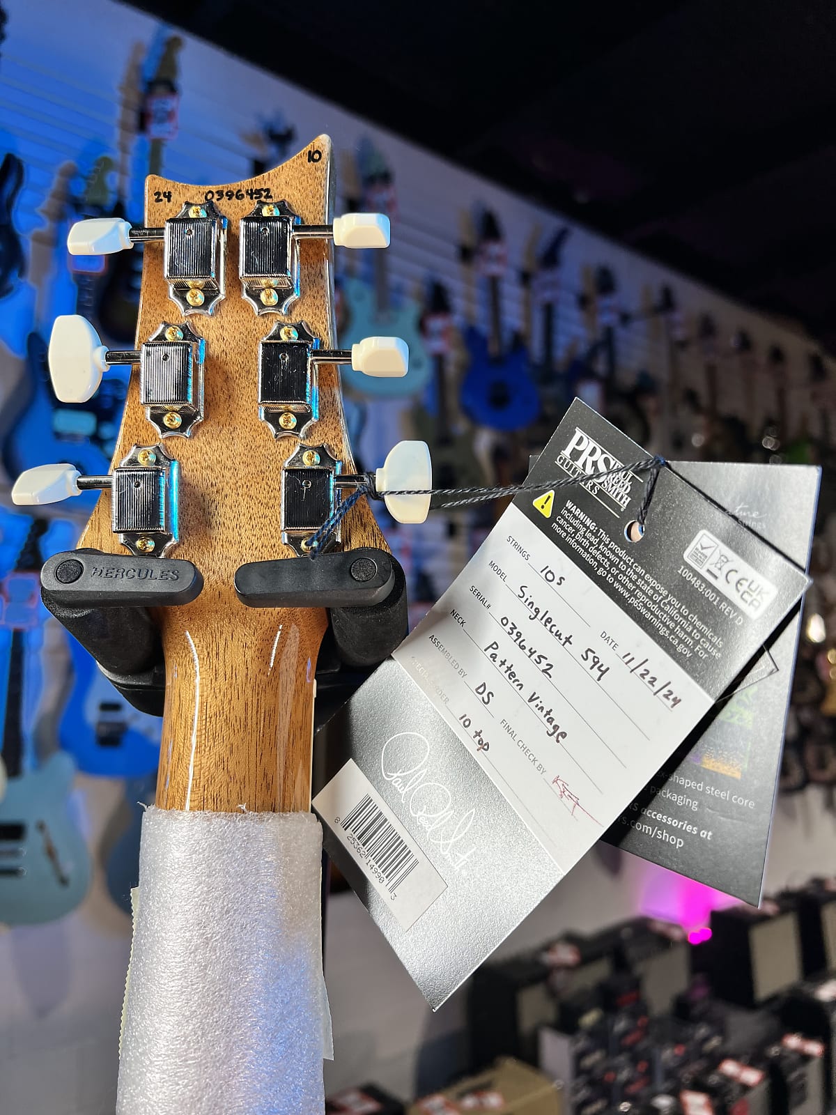 PRS Wood Library McCarty Singlecut 594, Quilt Top, Charcoal, Ziricote Fingerboard, Paisley Case, Signature Dealer 452