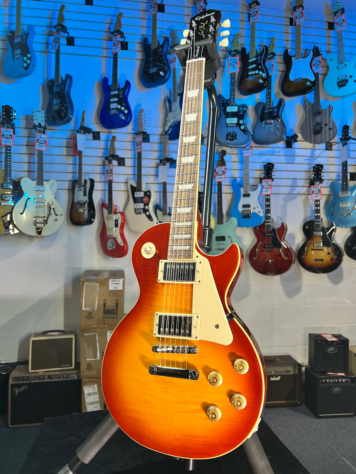 Epiphone Les Paul Standard 50s Figured 2025 - Washed Cherry Sunburst, with Premium Epiphone Gig Bag, Get Plekd, 113