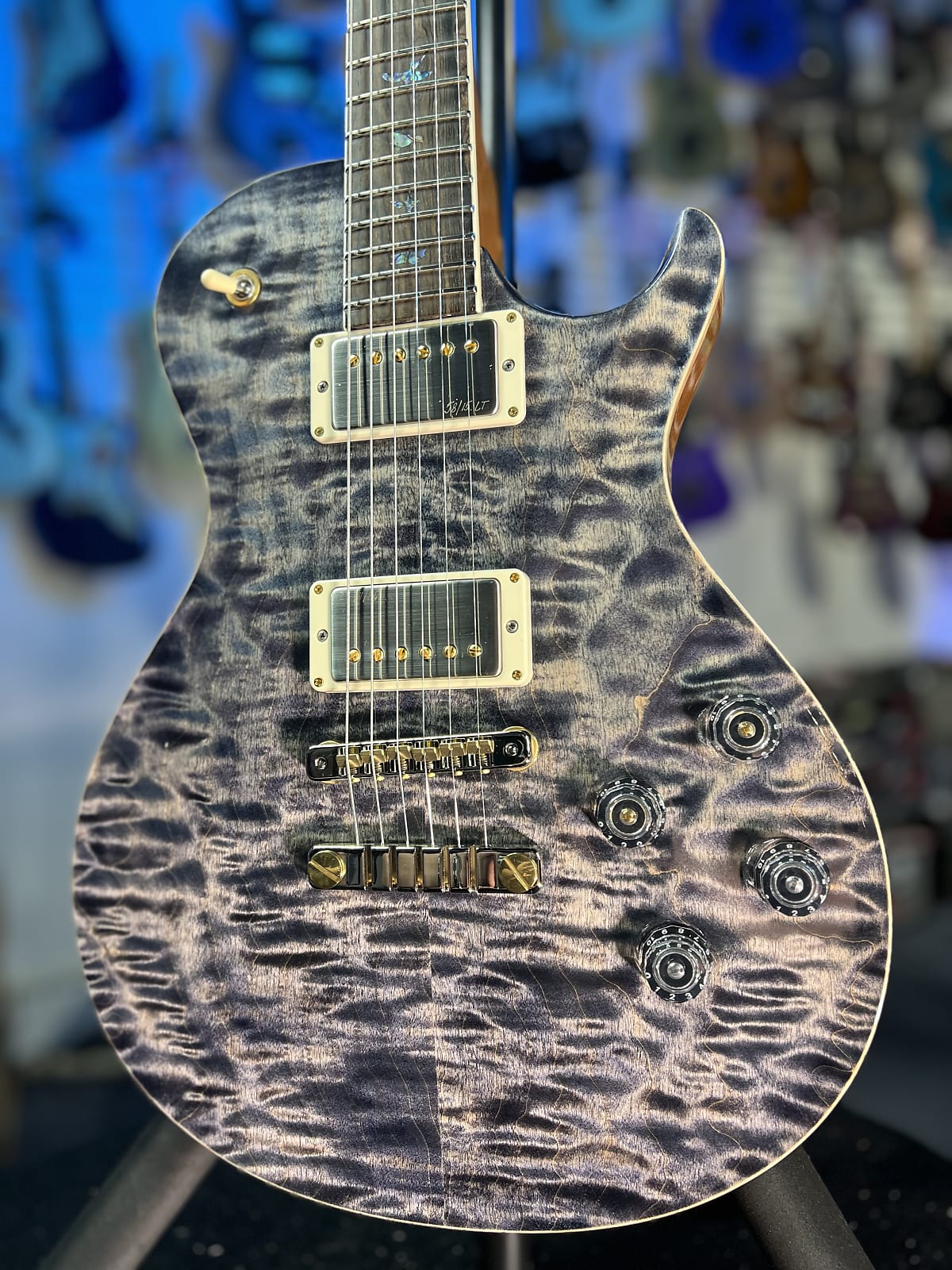 PRS Wood Library McCarty Singlecut 594, Quilt Top, Charcoal, Ziricote Fingerboard, Paisley Case, Signature Dealer 452