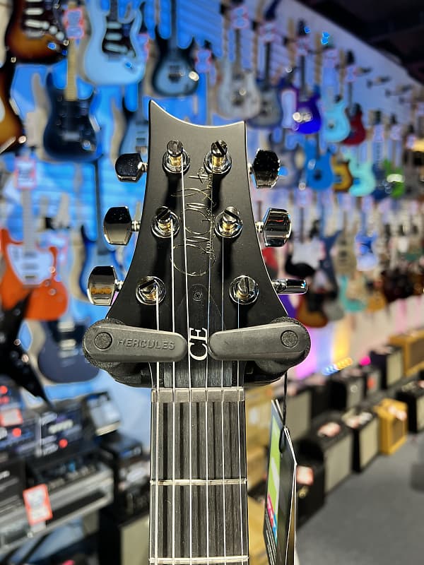 PRS CE 24 Semi-Hollow Electric Guitar - Satin Faded Gray Black Purple Burst w/ Purple Back, Ebony, 57/08 443 GET PLEK'D!