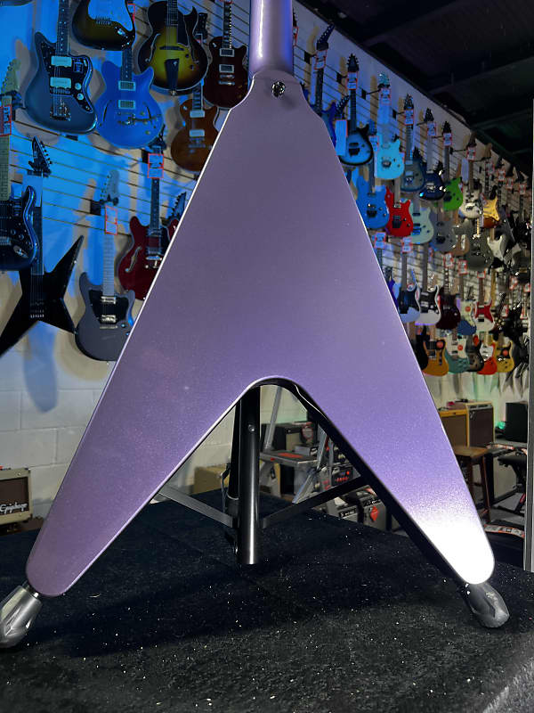 Epiphone Kirk Hammett 1979 Flying V Electric Guitar - Purple Metallic Auth Deal Free Shipping! 487 GET PLEK’D!