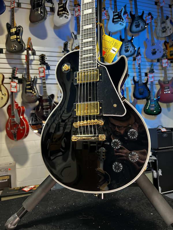 Epiphone Les Paul Custom Electric Guitar - Ebony Auth Dealer! 594 GET PLEK’D!