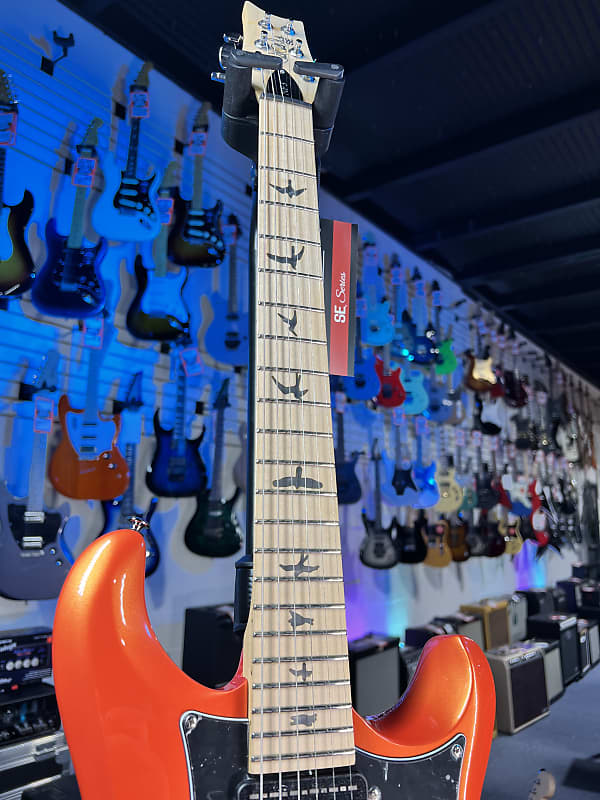 PRS SE NF 3 Electric Guitar - Metallic Orange with Maple Fingerboard, Signature Dealer, Get Plekd! 557