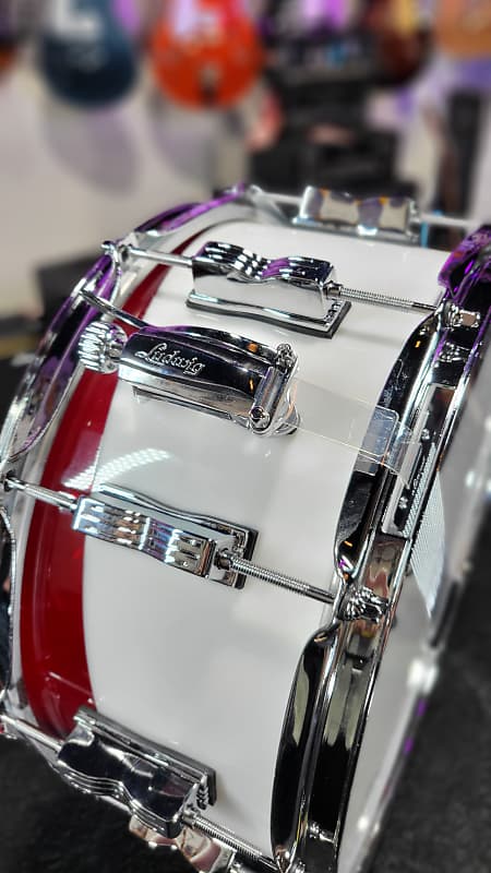 Ludwig Vistalite Snare Drum - 6.5-inch x 14-inch - Red/White / Authorized Dealer / Free Shipping!
