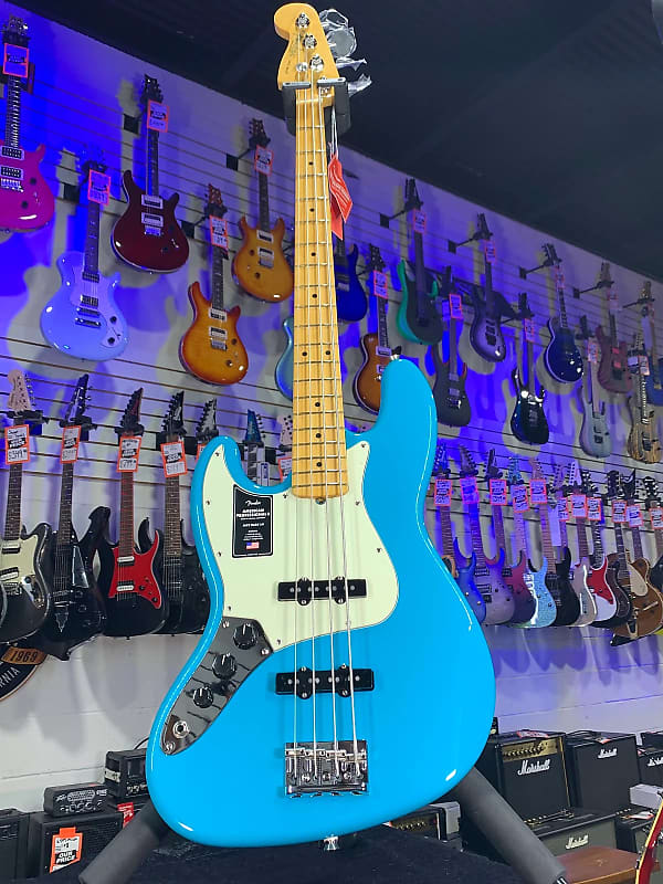 Fender American Professional II Jazz Bass Left-handed Miami Blue Maple Fingerboard Auth Deal! 408