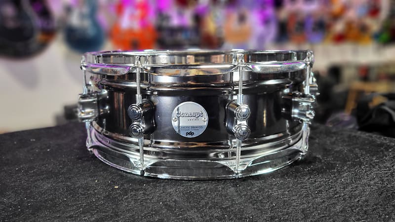 PDP Concept Series Black Nickel over Steel Snare with Chrome Hardware 5.5X14in. Auth Deal Free Ship!