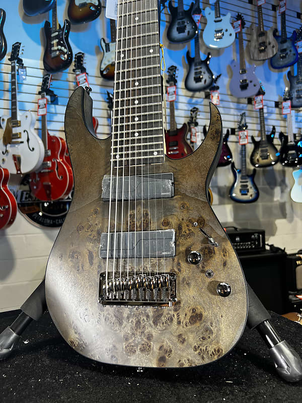 Ibanez Axe Design Lab RG9PB 9-string Electric Guitar - Transparent Gray Flat Auth Dealer Free Shipping! 802 GET PLEK’D!
