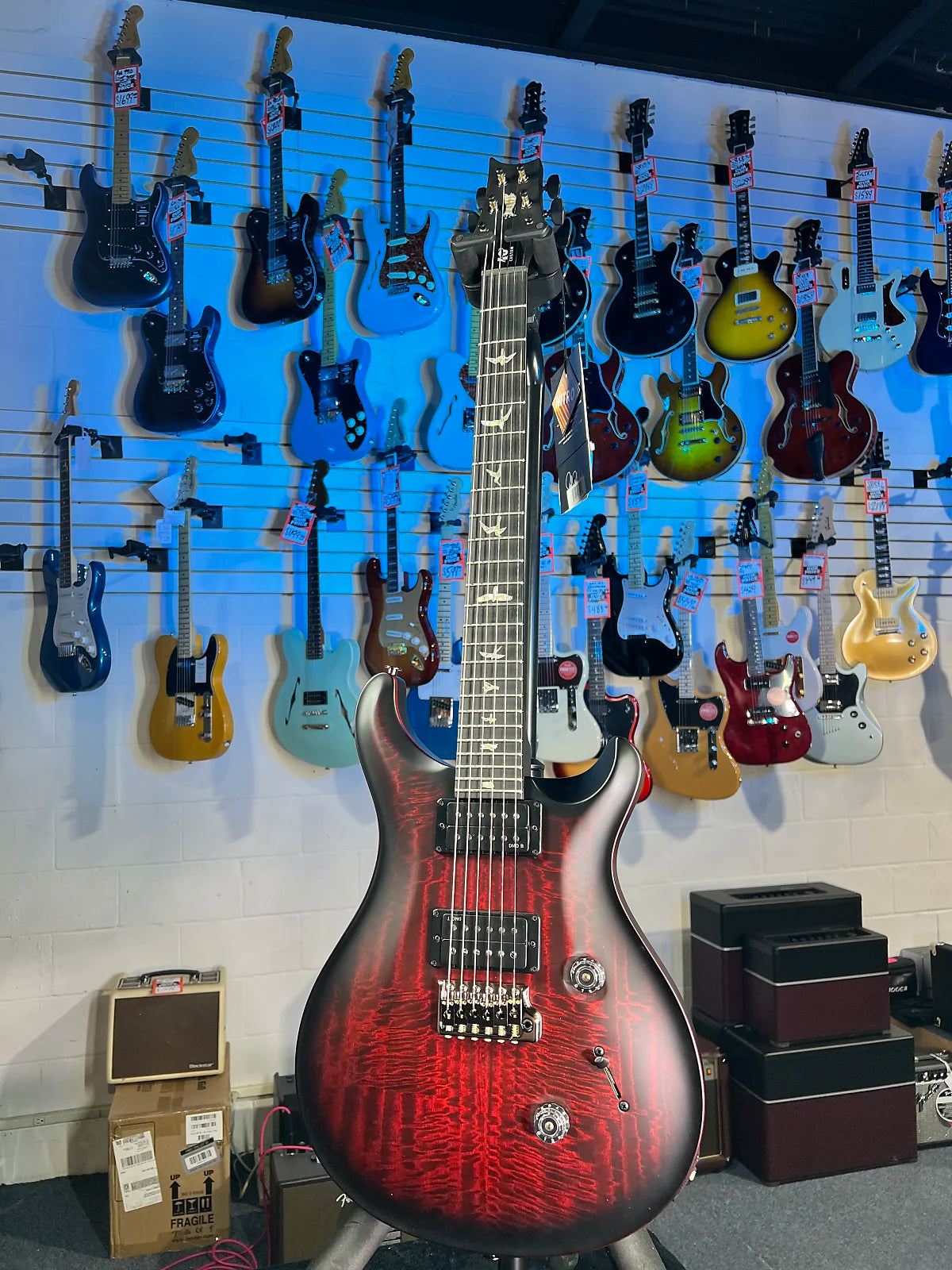 PRS 40th Anniversary Custom 24 Satin Limited Edition Electric Guitar - Fire Smokeburst w PRS Case, Signature Dealer, Get Plek'd Free 548