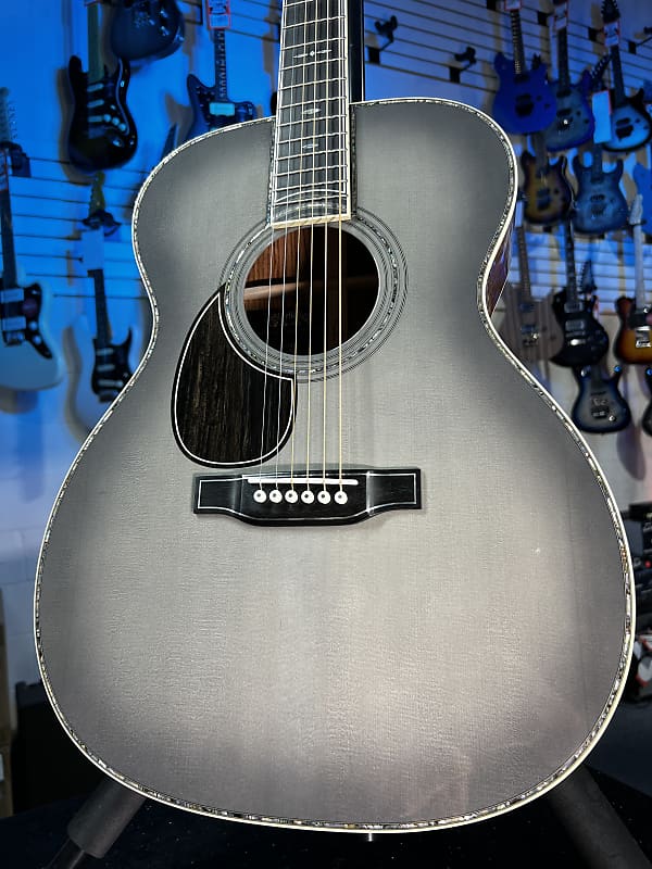 Martin Limited-Edition OM-45 John Mayer Signature Platinum Left Handed Gray Sunburst Auth Deal Free Shipping! 106 GET PLEK’D!
