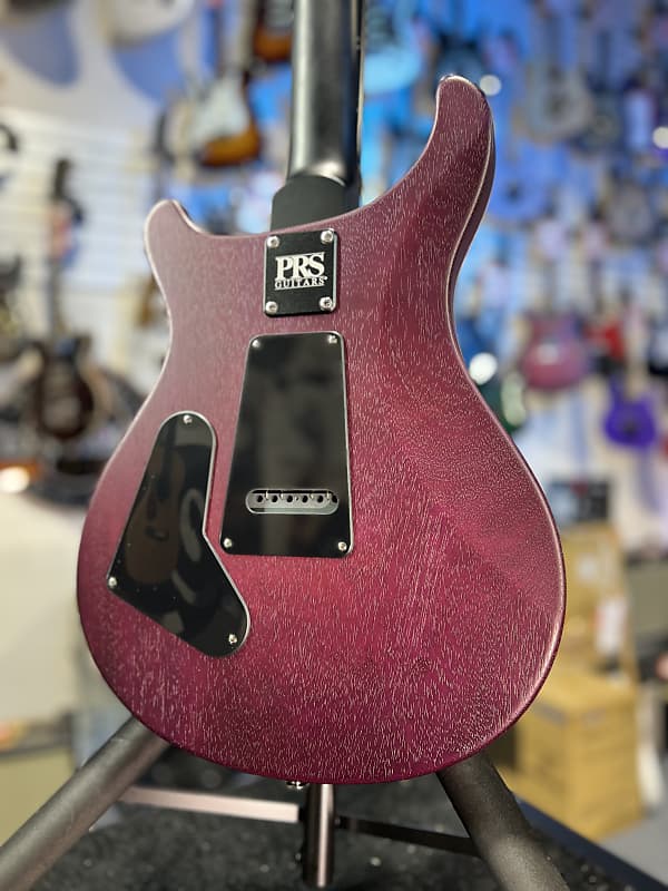 PRS CE 24 Semi-Hollow Electric Guitar - Satin Faded Gray Black Purple Burst w/ Purple Back, Ebony, 57/08 443 GET PLEK'D!