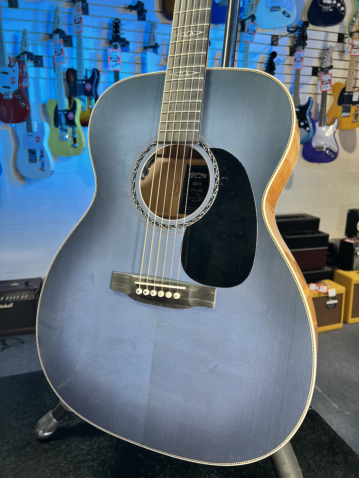 Martin CEO-11 Acoustic-electric Guitar - New Horizons Blue Burst GET PLEK'D! 370