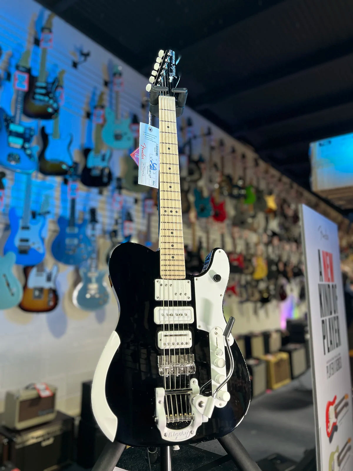 Fender Jack White Triplecaster Signature Telecaster Electric Guitar - Black w Case, 642