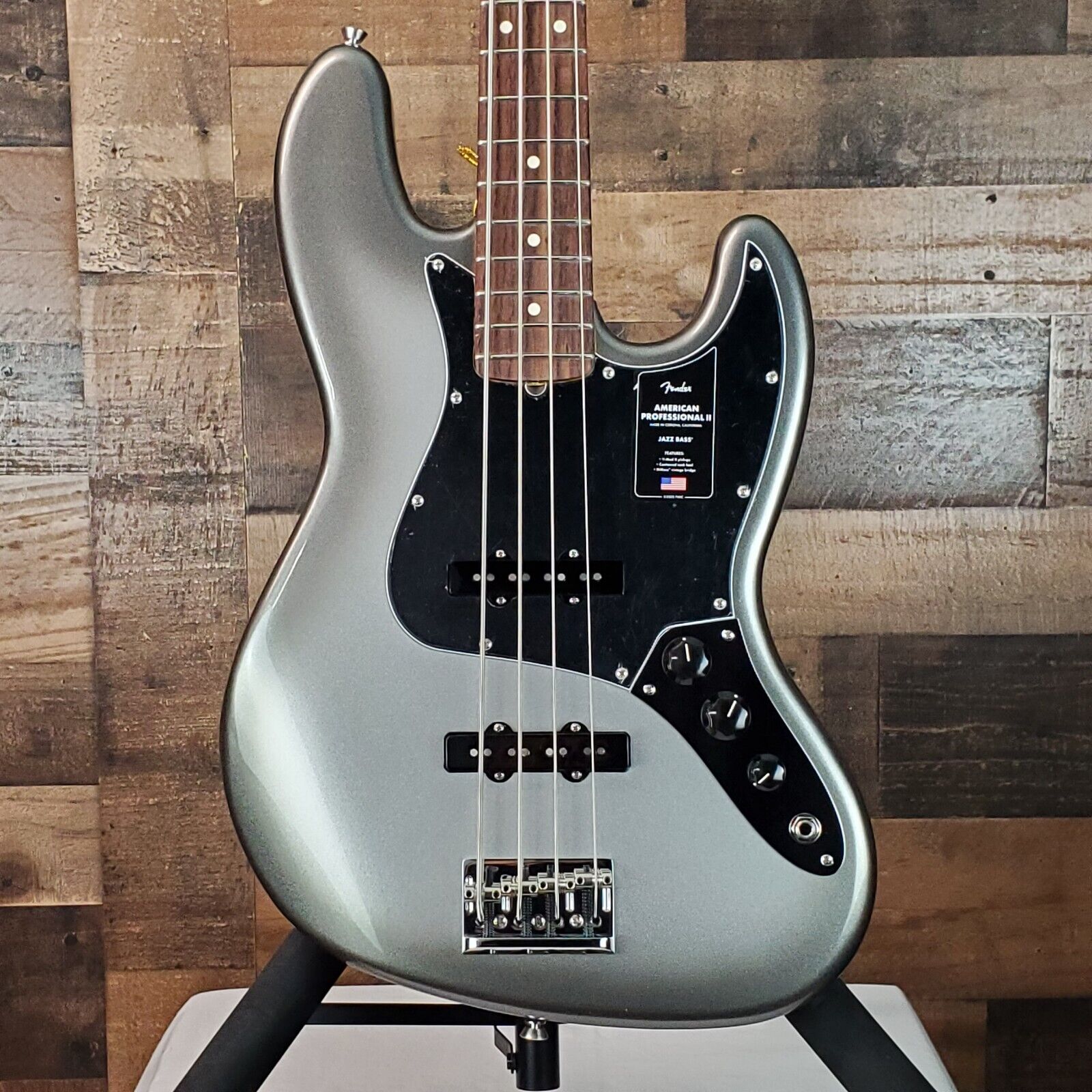 Fender Am Pro II Jazz Bass Mercury w/ Hard Case, Auth Dealer, 955