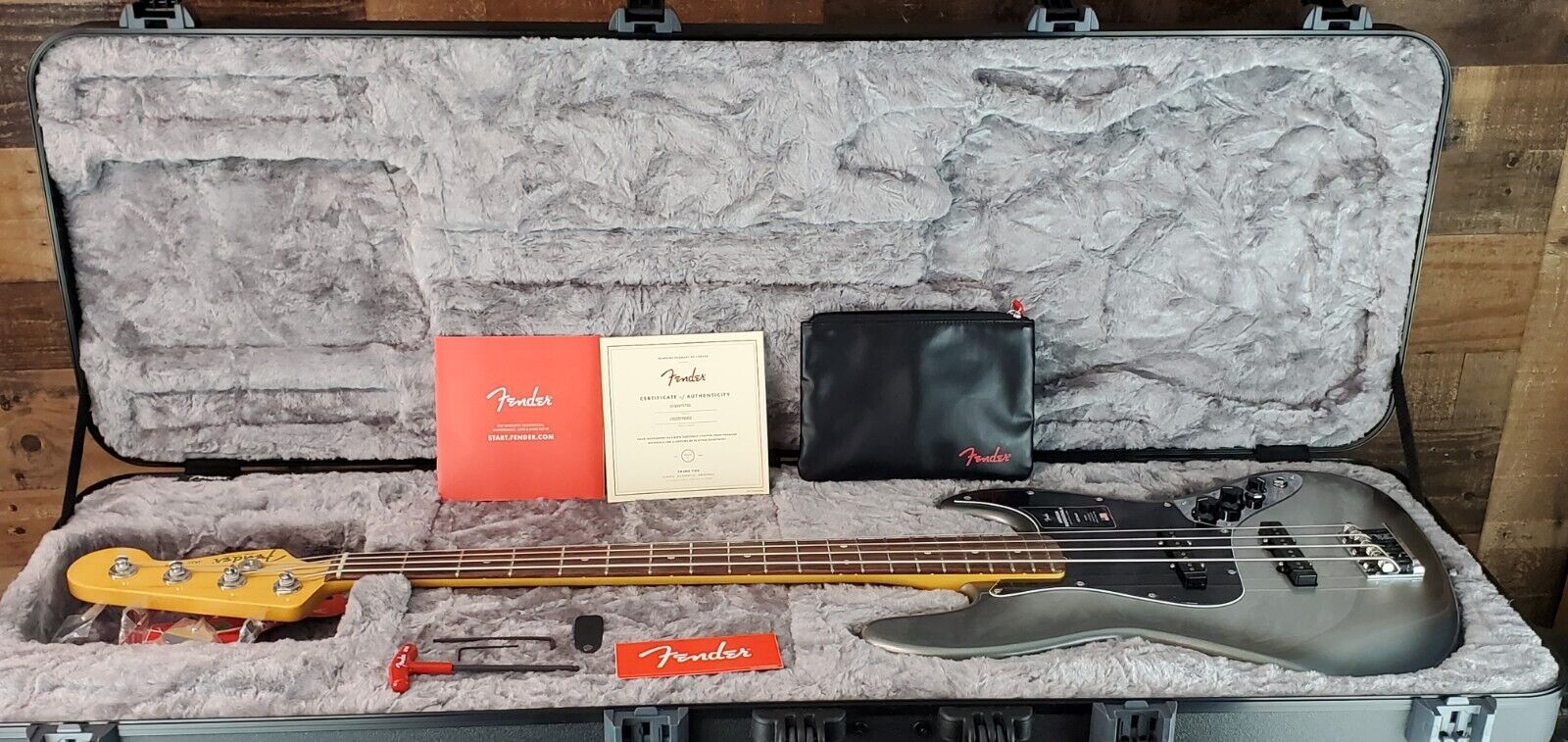Fender Am Pro II Jazz Bass Mercury w/ Hard Case, Auth Dealer, 955