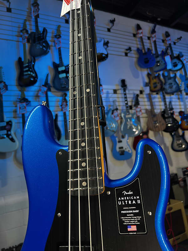Fender American Ultra II Precision Bass - Noble Blue, Ebony Fingerboar Auth Deal Free Ship! 593 GET PLEK’D!