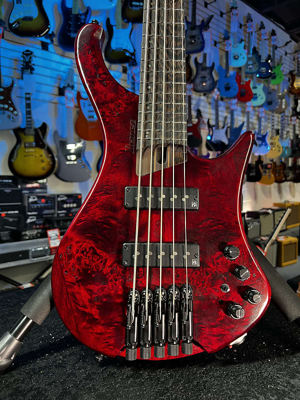 Ibanez EHB Ergonomic Headless 5-string Bass Guitar - Stained Wine Red Low Gloss GET PLEK'D! 691