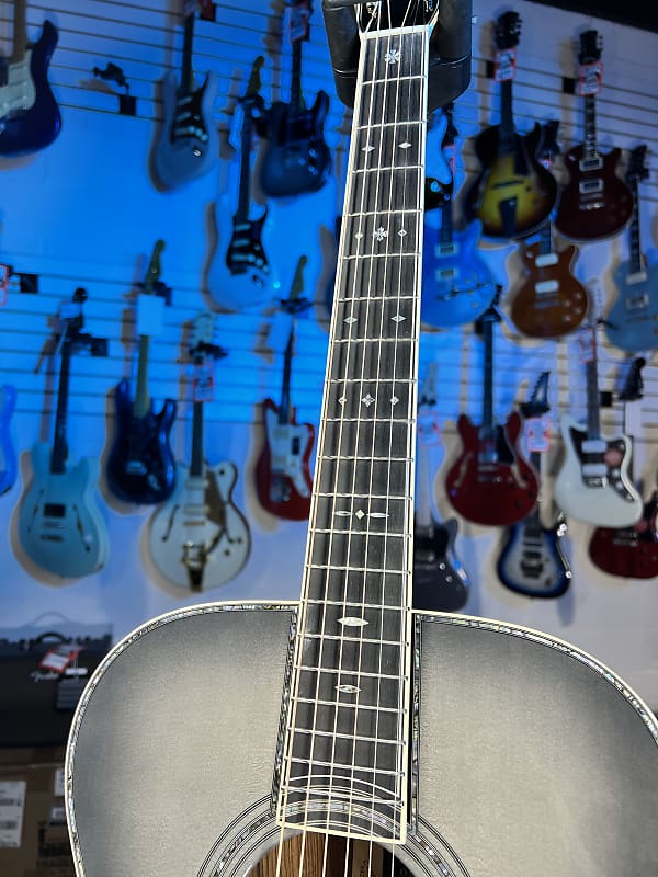Martin OM-45 John Mayer Platinum Anniversary Acoustic Guitar - Platinum Gray Burst Top with Platinum Gray Toner Back & Sides, Martin Case, Limited Edition, 294